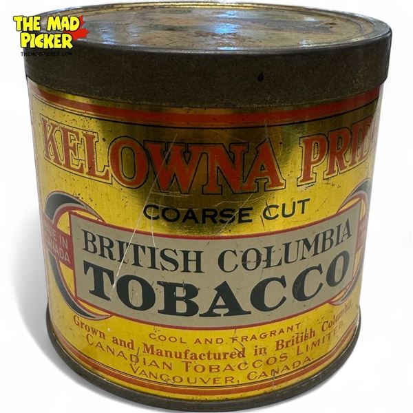 Vintage Kelowna Pride Coarse Cut British Columbia Tobacco Tin, Vancouver Canada
