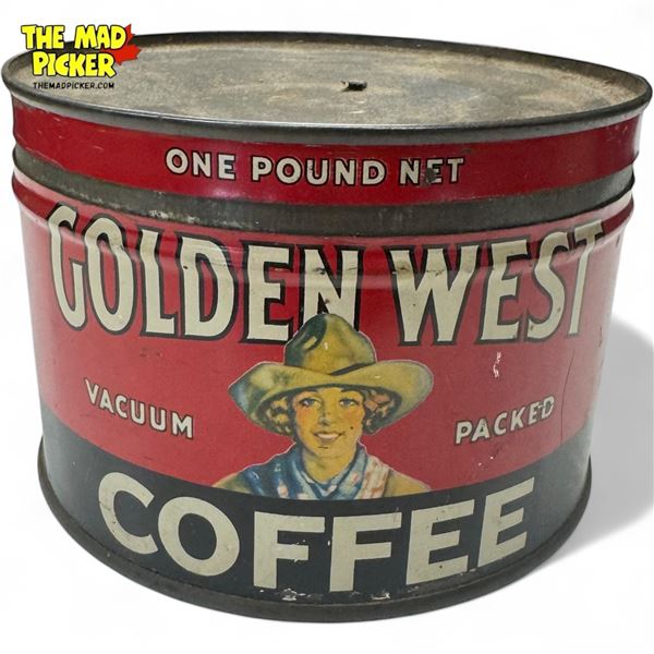 Vintage Golden West 1 Lb Coffee Tin