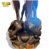 Image 2 : Large Carved Wood Statue Of African Tribal Woman With Dog