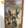 Image 2 : Large Vintage Hawaiian Decorative Wall Panel With Bamboo Style Frame