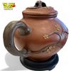 Image 2 : Large Asian Teapot With Embossed Flowers & Bugs On Base, Signed On Bottom