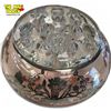 Image 2 : Vintage Cranberry Glass Flower Frog With Silver Overlay