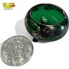 Image 3 : Vintage Green Glass Flower Frog With Silver Overlay
