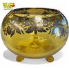 Image 1 : Vintage Amber Glass Footed Bowl With Silver Overlay