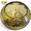 Image 2 : Vintage Amber Glass Footed Bowl With Silver Overlay