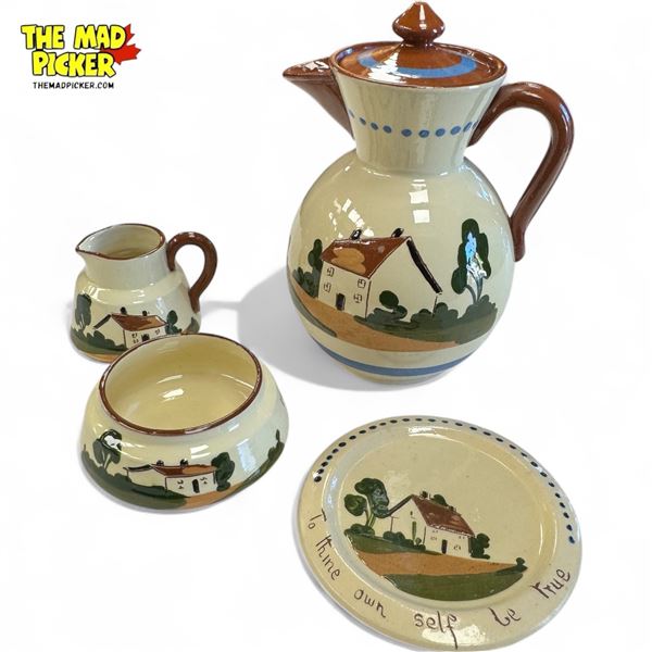 3 Pieces Of Watcombe Torquay, Creamer, Sugar & Pitcher