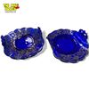 Image 1 : 2 Blue Glass Plates With Silver Overlay