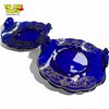 Image 2 : 2 Blue Glass Plates With Silver Overlay