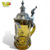 Image 2 : Vintage Hand Painted Amber Glass Beer Stein, Albany 1686