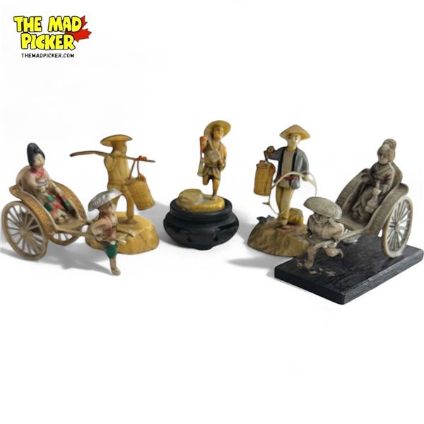 5 Miniature Carved Asian Celluloids