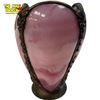 Image 2 : 3 Vintage Pink Opalescent Glass And Brass Victorian Shades