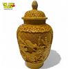 Image 2 : Vintage Asian Carved Yellow Cinnabar Ginger Jar