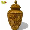 Image 2 : Vintage Asian Carved Yellow Cinnabar Ginger Jar