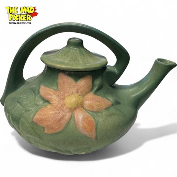 Vintage Roseville Pottery Teapot #5 With Floral Motif