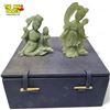 Image 1 : Pair Of Carved Jade Asian Ladies, In Original Box