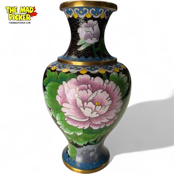 Vintage Cloisonne Vase With Floral Motif