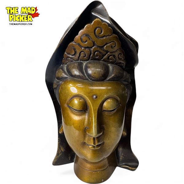 Vintage Brass Bust Of Buddhas Head