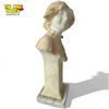 Image 2 : Vintage Carved Alabaster Pedestal Bust Of Young Lady
