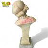 Image 3 : Vintage Carved Alabaster Pedestal Bust Of Young Lady