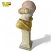 Image 2 : Vintage Carved Alabaster Pedestal Bust Of Young Lady