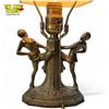 Image 2 : Vintage Brass Table Lamp With Figural Base With Biblical Scene Shade