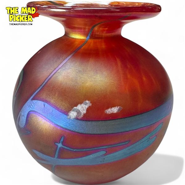 Vintage Art Glass Vase Signed By Daniel Vargas, Maple Ridge