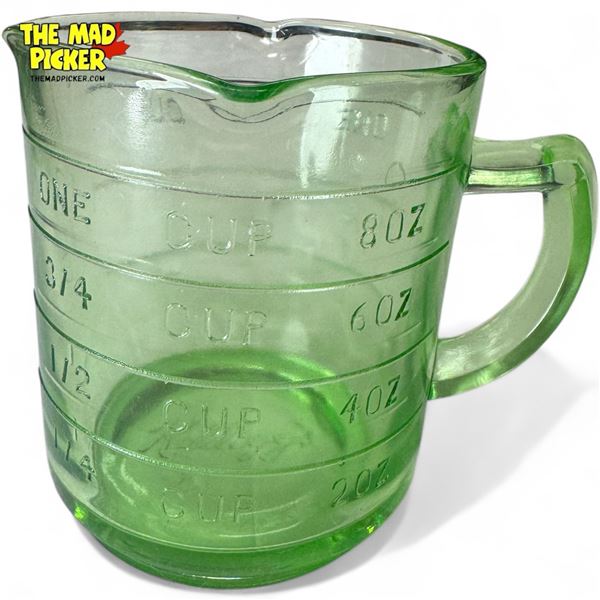 Vintage Kellogs Uranium Glass Measuring Cup