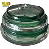 Image 1 : Green Cut Glass Lidded Candy Dish