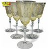 Image 1 : Set Of 6 Fostoria Trojan Topaz Yellow Vintage Wine Glasses