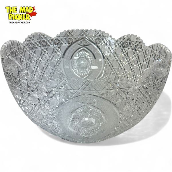 Vintage Brilliant Cut Crystal Glass Bowl