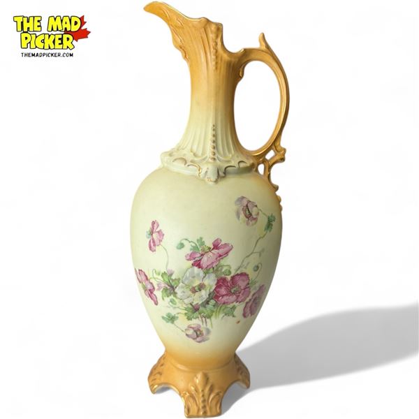 Vintage Royal Teplitz Bavarian Pitcher With Floral Motif