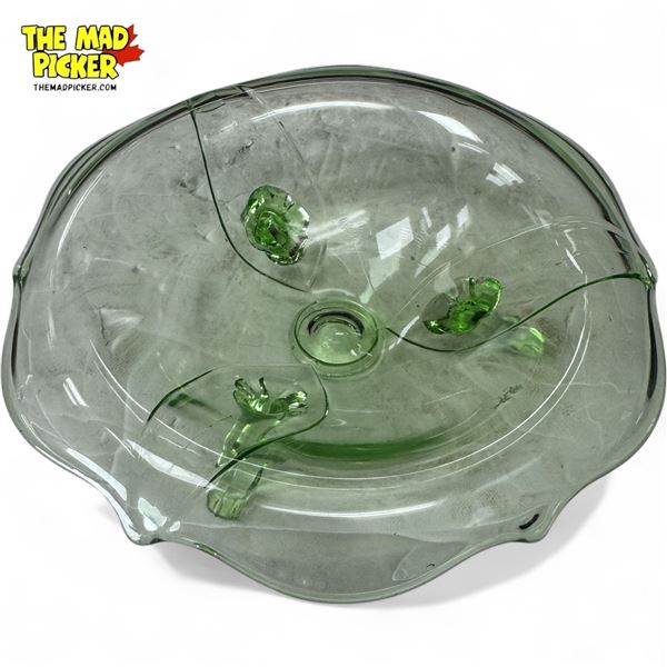 Vintage Uranium Glass Footed Bowl