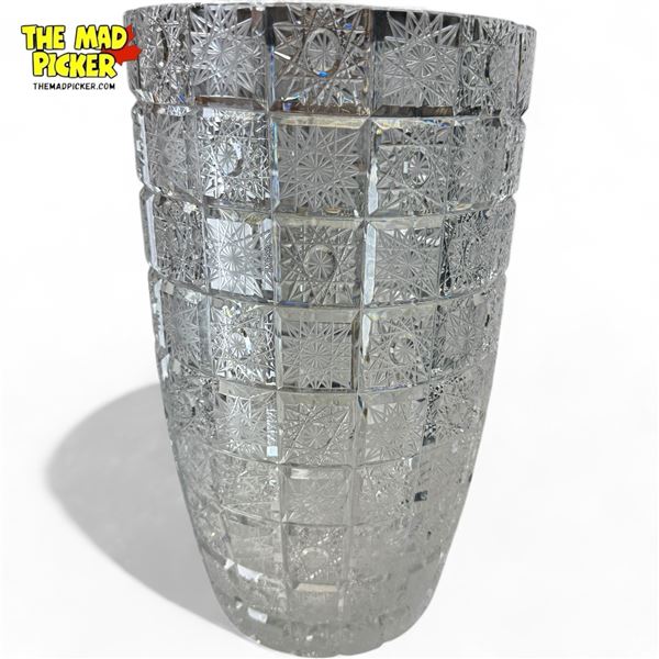 Vintage Brilliant Cut Crystal Glass Vase