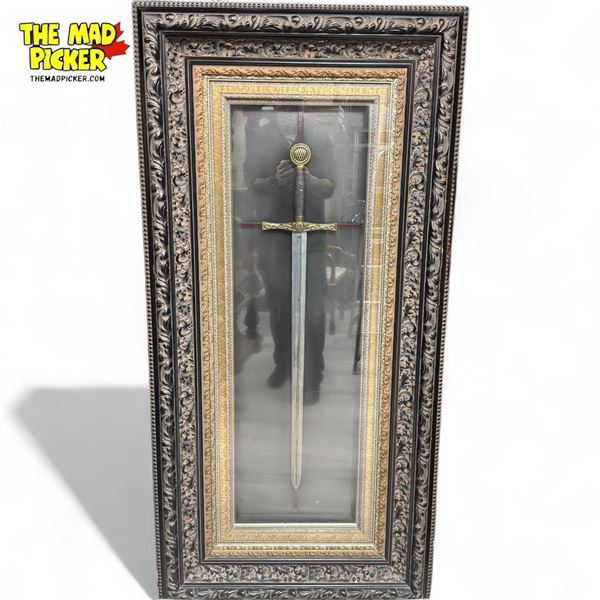 Heavily Decorative Framed Replica "Excalibur" Sword