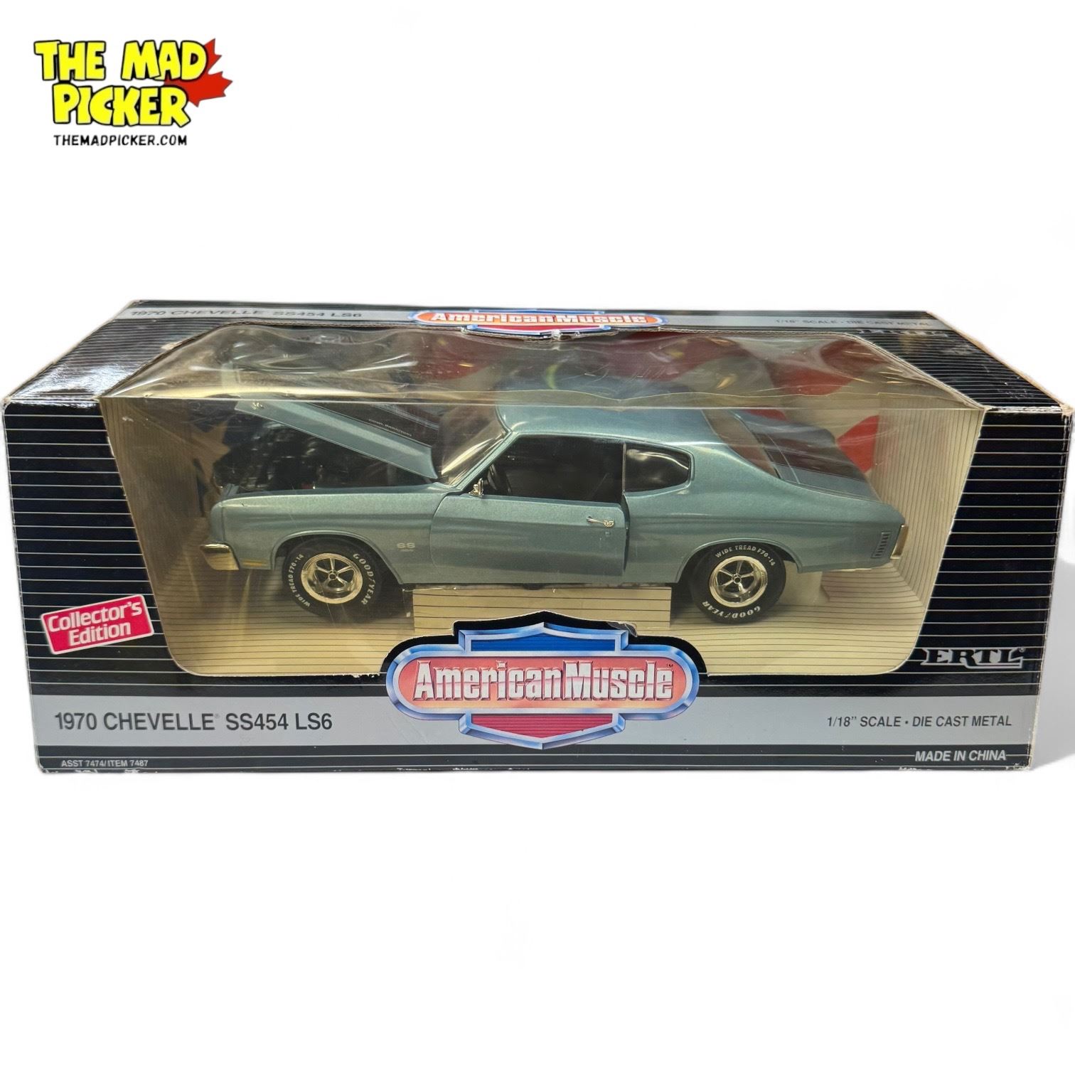 CHEVROLET CHEVELLE SS 454 LS6 de 1970 jaune 1/18 AMERICAN MUSCLE ERTL voiture mi CHEVROLET CHEVELLE SS 454 LS6 de 1970 jaune 1/18 AMERICAN MUSCLE ERTL voiture mi