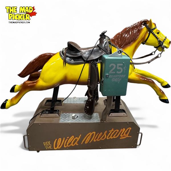 Vintage Rare Fully Restored Ride The Wild Mustang Childrens Ride, Working