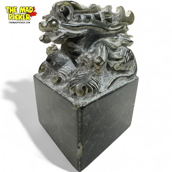 Vintage Chinese Jade Dragon Sculpture