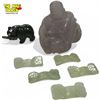 Image 1 : Vintage Chinese Jade Collectibles: Bear, Buddha, & Chopstick Benches