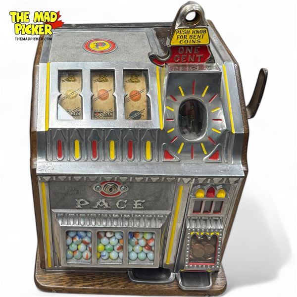 Vitage Pace 1cent Marble Dispensing Slot Machine - Great Colours & Look
