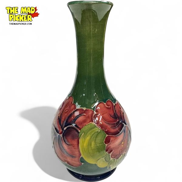 Vintage Moorcroft Green Floral Vase