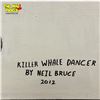 Image 2 : 2012 Neil Bruce Signed Original Painting On Canvas "Killer Whale Dancer"