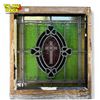 Image 2 : Vintage Biblical Cross Stained Glass Window Panel