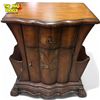Image 2 : Vintage Side Table With Magazine Holders With Painted Floral Motif