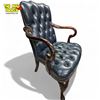 Image 2 : Vintage Tufted Blue Leather Armchair