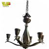 Image 1 : Art Deco Hanging Chandelier With Lucite Ball Accents