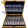 Image 1 : Vintage W.Y. English Silver Hallmark (Lion) Transition Cutlery With Mother Of Pearl Handles In Origi