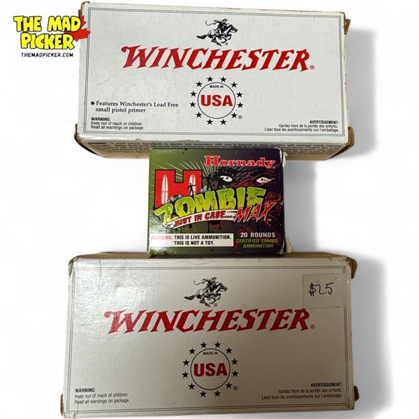 120 Rounds of 45 Auto Handgun Ammunition: Winchester 230gr FMJ & Hornady Zombie Max 185gr Z-MAX