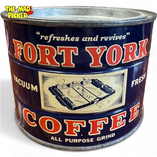 Vintage Hudsons Bay Company Fort York 1 Lb Coffee Tin