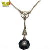 Image 2 : Edwardian 14k Gold Lavaliere Necklace With Seed Pearls