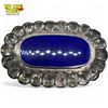 Image 2 : 19th Century Gold + Silver Blue Enamelled Brooch With Paste Stones